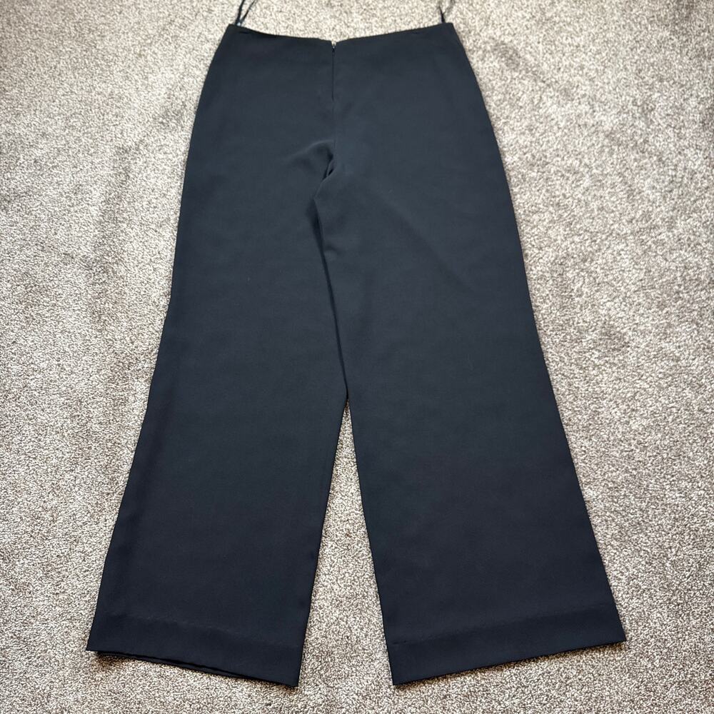 Tadashi Collection Dress Pants 12 Black Wide Straight Leg Relaxed Minimalist